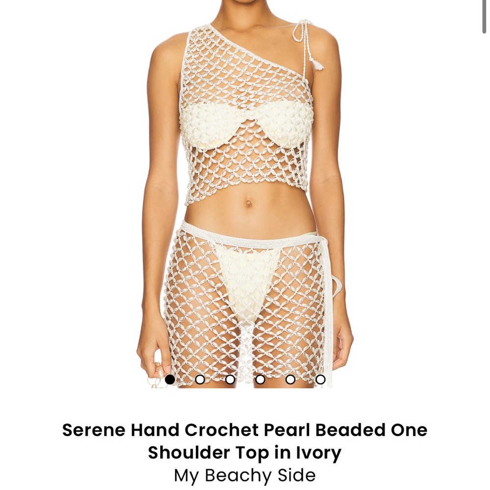 Ivory Crochet Pearl Beaded top